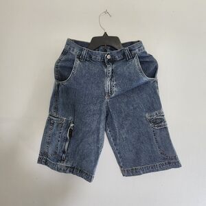 Wrangler All Terrain Blue Denim Cargo Shorts